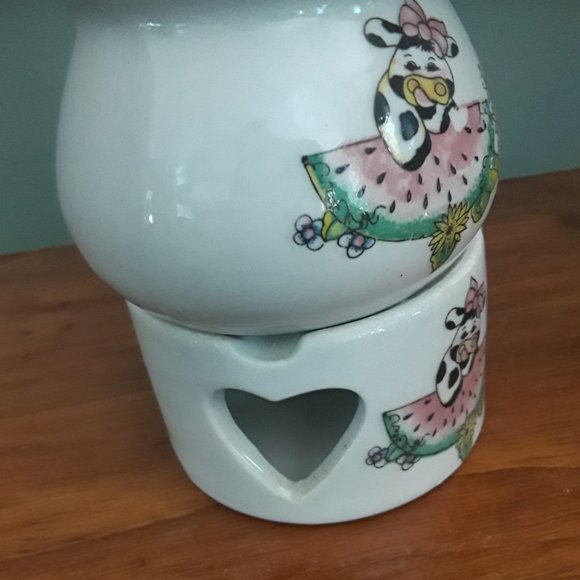 Vintage Ceramic Cow Potpourri Pot - Country Collection 1997 - NIB - Picture 3 of 7